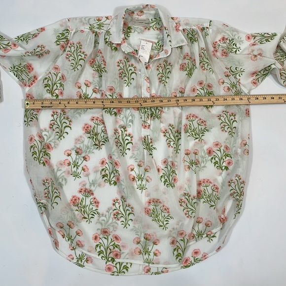 Urban Outfitters Blouse Top XS NWT Floral Boho Print Oversized Pink White - Picture 5 of 9